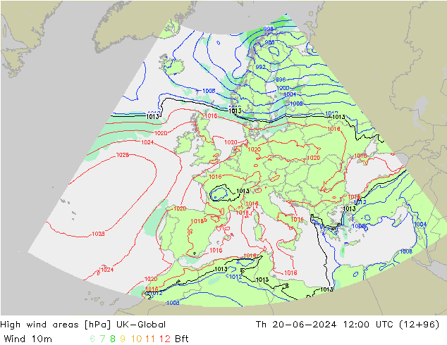 High wind areas UK-Global jeu 20.06.2024 12 UTC