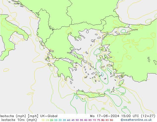 Isotachen (mph) UK-Global ma 17.06.2024 15 UTC
