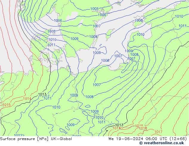 приземное давление UK-Global ср 19.06.2024 06 UTC
