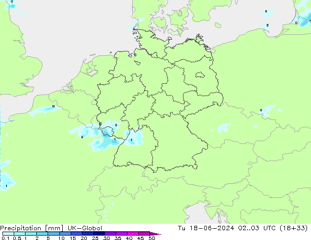 Precipitation UK-Global Tu 18.06.2024 03 UTC