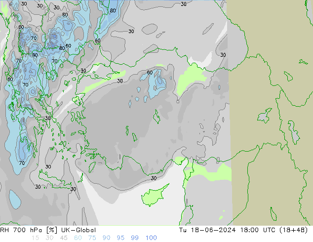 RH 700 hPa UK-Global mar 18.06.2024 18 UTC