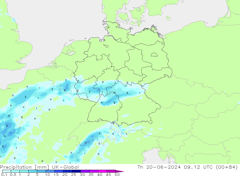 precipitação UK-Global Qui 20.06.2024 12 UTC