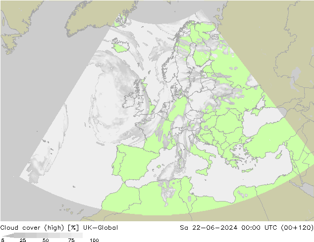Nubes altas UK-Global sáb 22.06.2024 00 UTC
