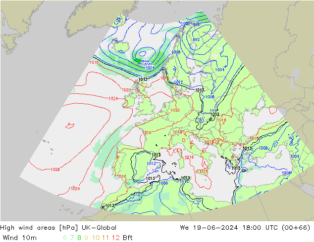 High wind areas UK-Global mer 19.06.2024 18 UTC