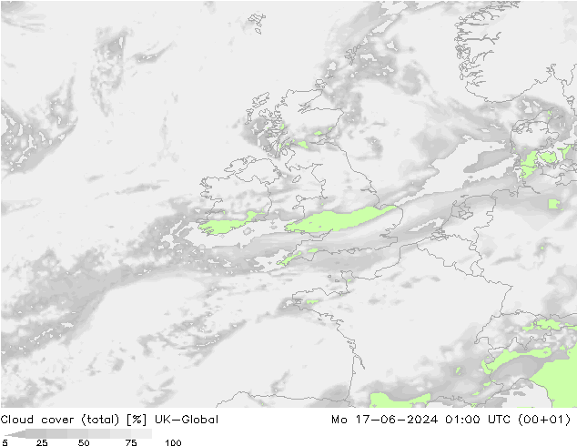 zachmurzenie (suma) UK-Global pon. 17.06.2024 01 UTC