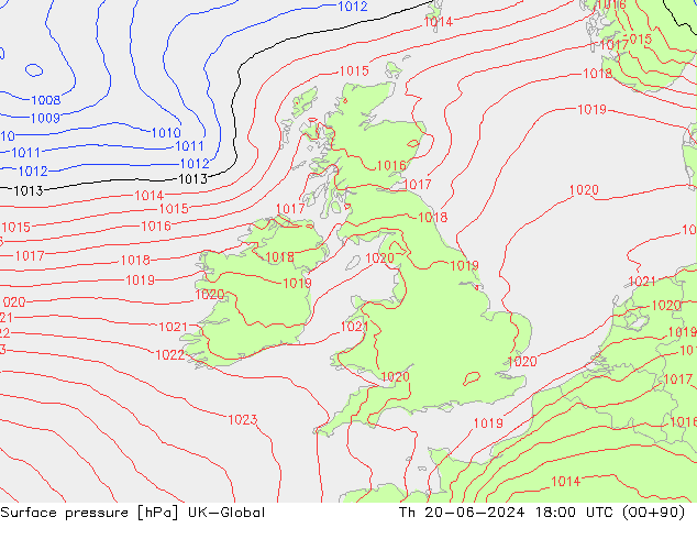 Yer basıncı UK-Global Per 20.06.2024 18 UTC