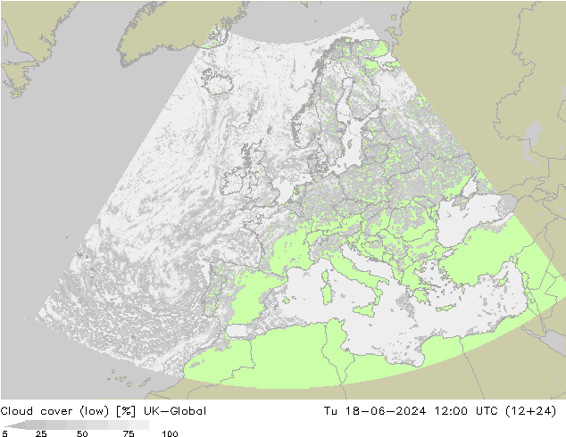Bewolking (Laag) UK-Global di 18.06.2024 12 UTC
