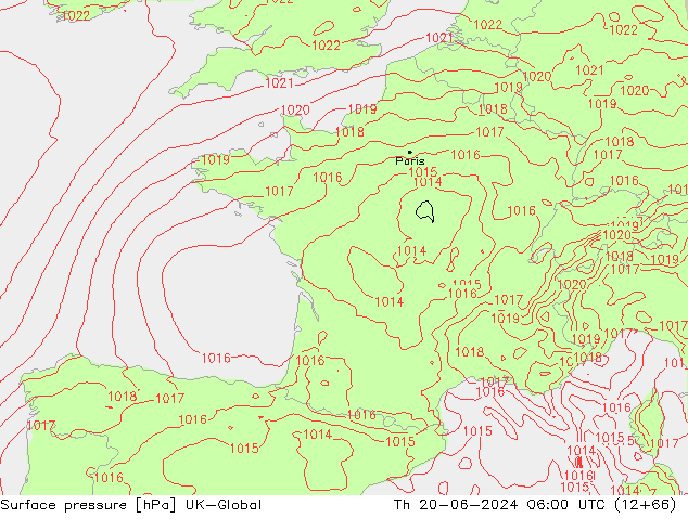 Yer basıncı UK-Global Per 20.06.2024 06 UTC
