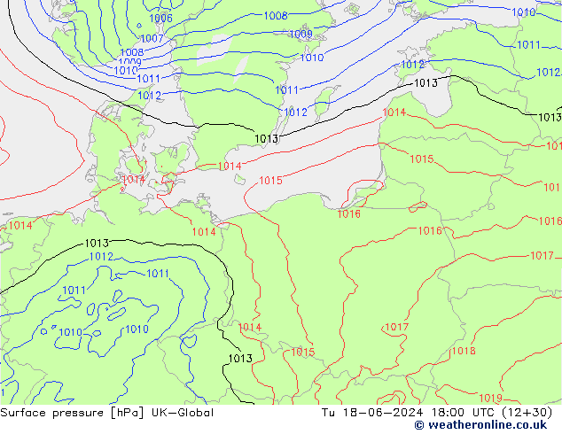 pression de l'air UK-Global mar 18.06.2024 18 UTC