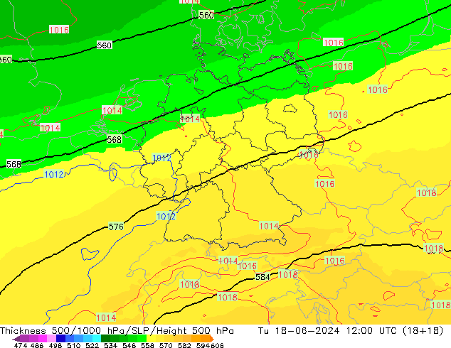 Thck 500-1000hPa UK-Global  18.06.2024 12 UTC