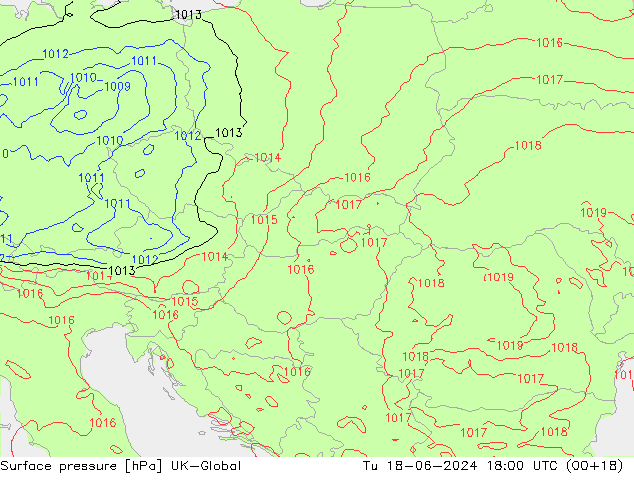 pression de l'air UK-Global mar 18.06.2024 18 UTC