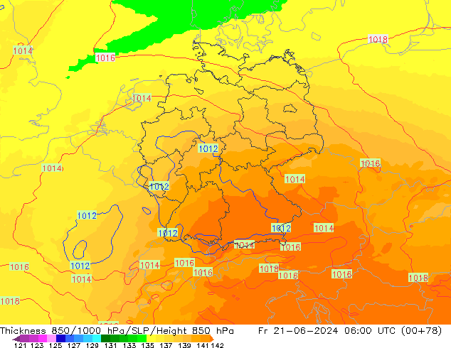 Thck 850-1000 hPa UK-Global pt. 21.06.2024 06 UTC
