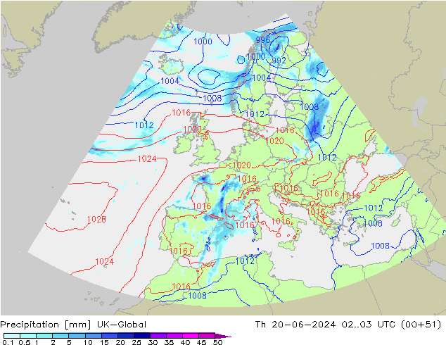Precipitation UK-Global Th 20.06.2024 03 UTC