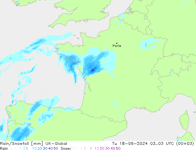 Regen/Schneefall UK-Global Di 18.06.2024 03 UTC