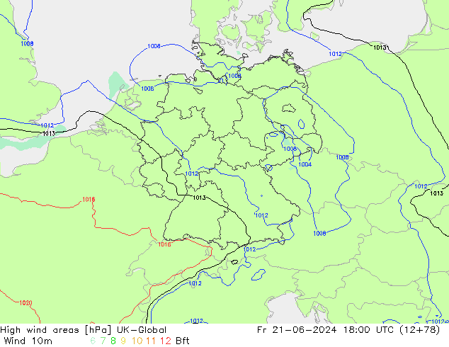 High wind areas UK-Global пт 21.06.2024 18 UTC
