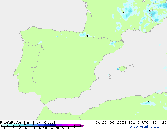 Yağış UK-Global Paz 23.06.2024 18 UTC