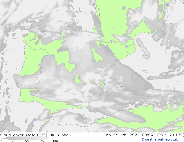 Bulutlar (toplam) UK-Global Pzt 24.06.2024 00 UTC