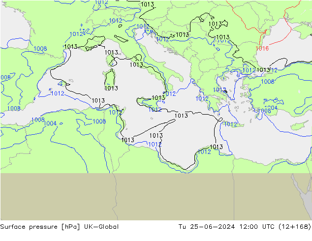 pressão do solo UK-Global Ter 25.06.2024 12 UTC
