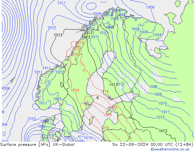 pressão do solo UK-Global Sáb 22.06.2024 00 UTC