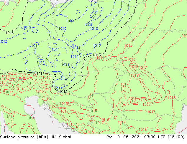 Yer basıncı UK-Global Çar 19.06.2024 03 UTC