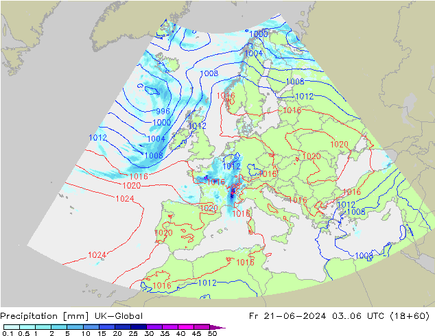 Precipitation UK-Global Fr 21.06.2024 06 UTC