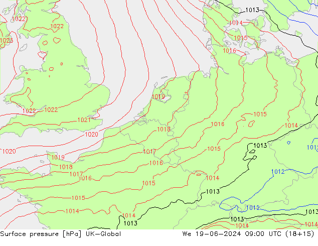 приземное давление UK-Global ср 19.06.2024 09 UTC