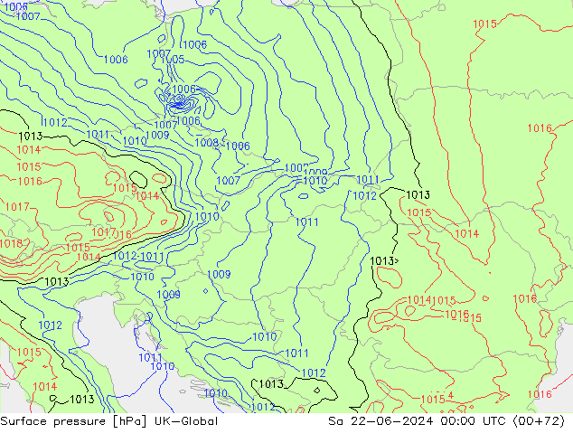 pressão do solo UK-Global Sáb 22.06.2024 00 UTC