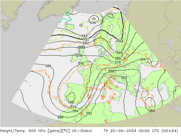 Géop./Temp. 500 hPa UK-Global jeu 20.06.2024 00 UTC