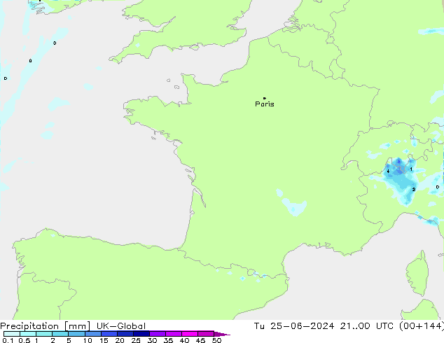 Neerslag UK-Global di 25.06.2024 00 UTC