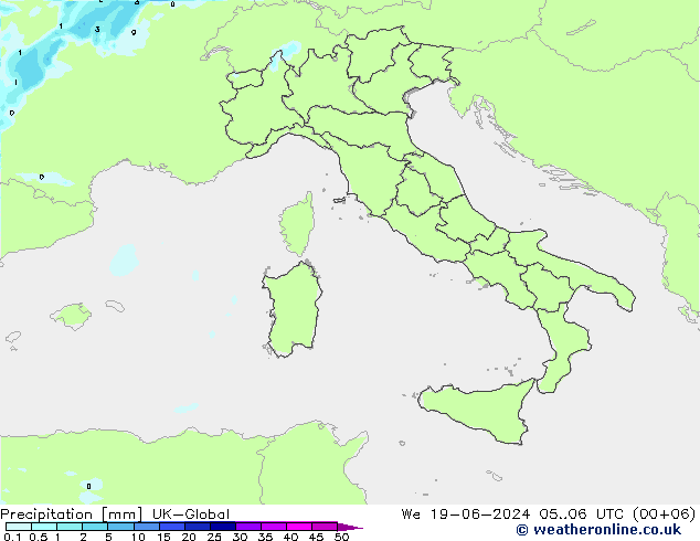 Precipitation UK-Global We 19.06.2024 06 UTC