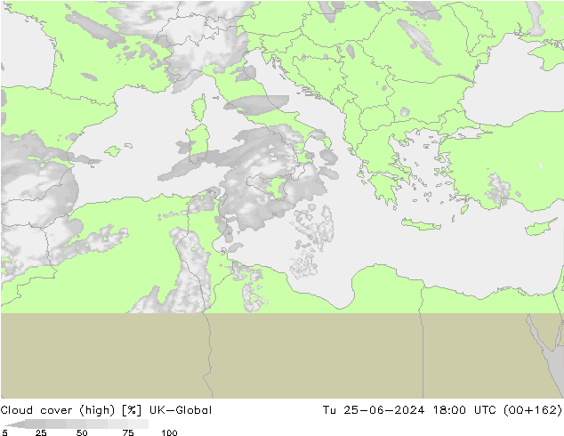 Nuages (élevé) UK-Global mar 25.06.2024 18 UTC