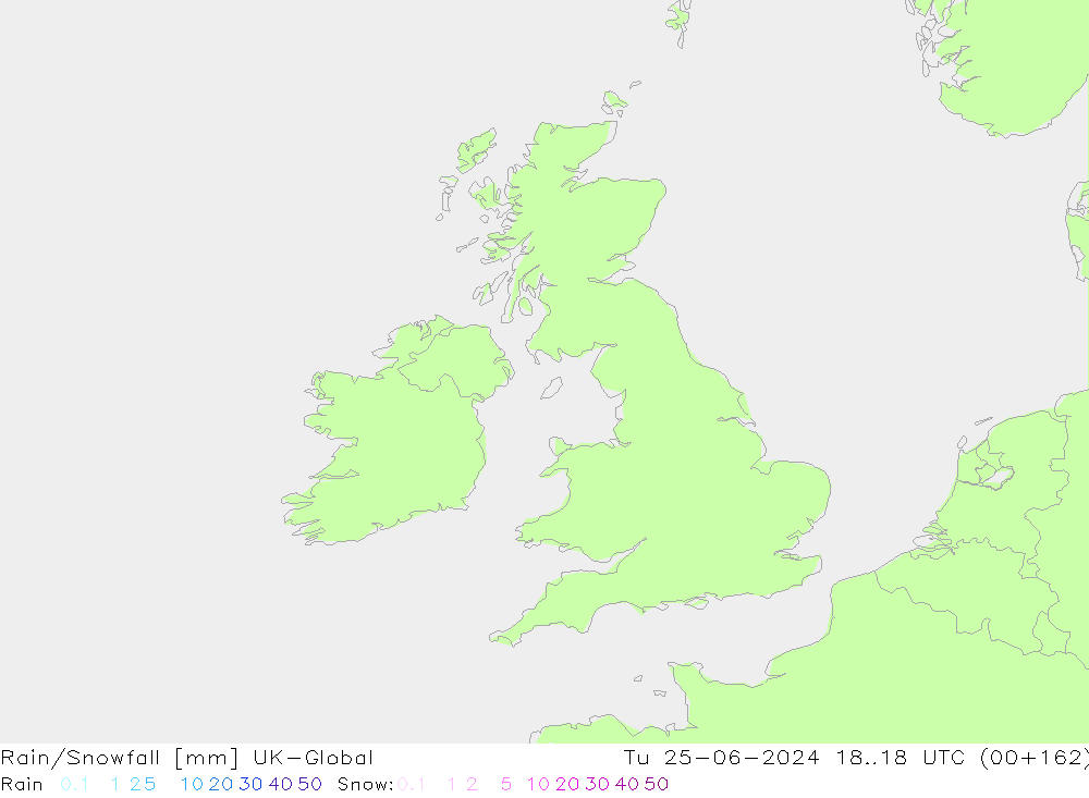 Rain/Snowfall UK-Global Sa 25.06.2024 18 UTC