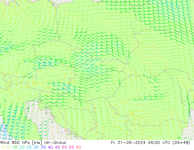 ветер 850 гПа UK-Global пт 21.06.2024 06 UTC