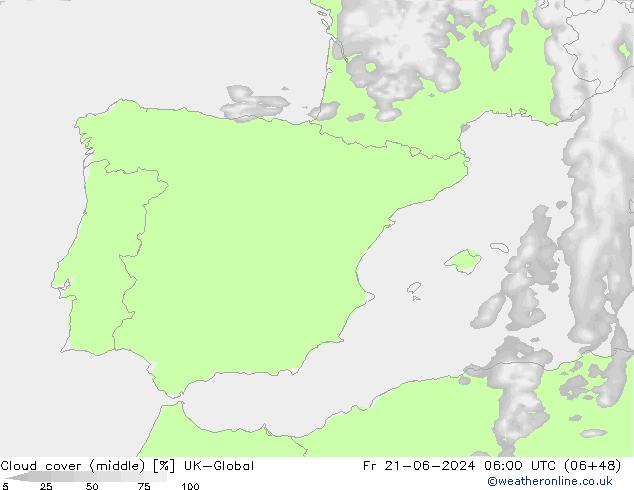 oblačnosti uprostřed UK-Global Pá 21.06.2024 06 UTC