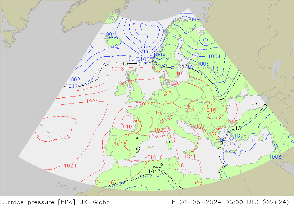 Yer basıncı UK-Global Per 20.06.2024 06 UTC