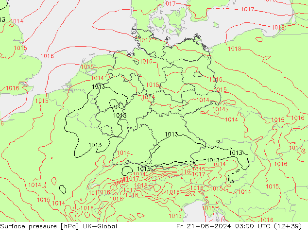 Surface pressure UK-Global Fr 21.06.2024 03 UTC