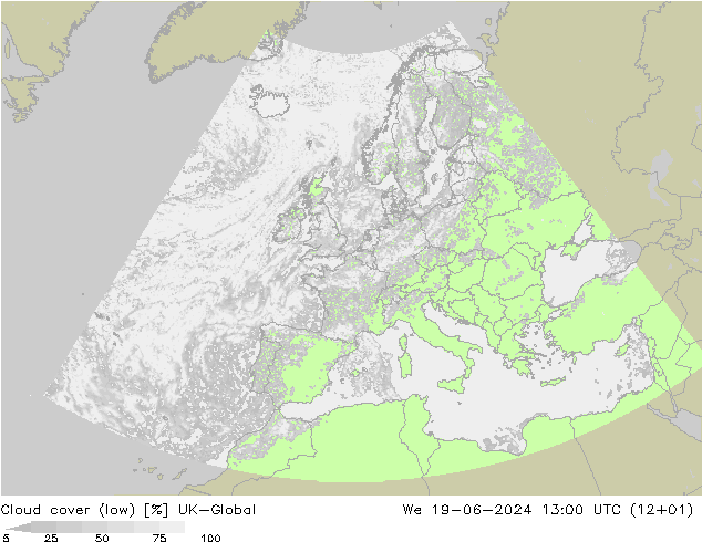 Nubes bajas UK-Global mié 19.06.2024 13 UTC