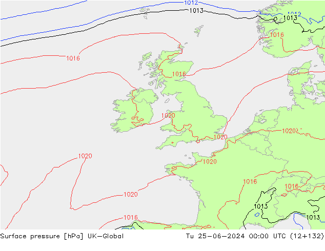 Yer basıncı UK-Global Sa 25.06.2024 00 UTC