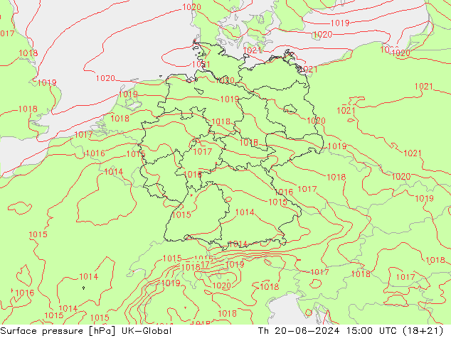 Luchtdruk (Grond) UK-Global do 20.06.2024 15 UTC