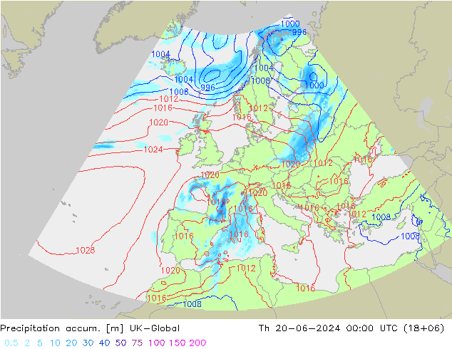 Totale neerslag UK-Global do 20.06.2024 00 UTC