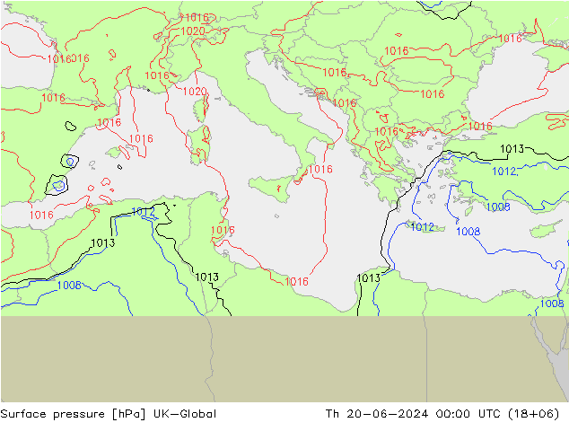 Luchtdruk (Grond) UK-Global do 20.06.2024 00 UTC