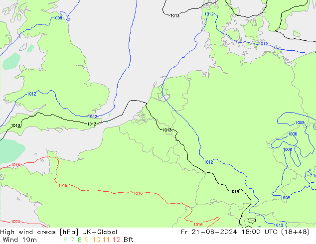 High wind areas UK-Global Fr 21.06.2024 18 UTC