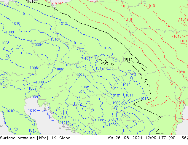 Yer basıncı UK-Global Çar 26.06.2024 12 UTC