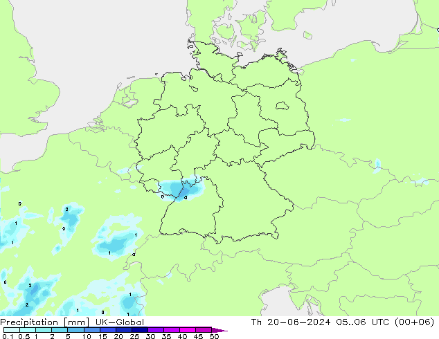 Precipitation UK-Global Th 20.06.2024 06 UTC