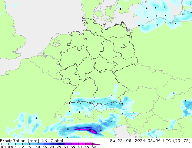 precipitação UK-Global Dom 23.06.2024 06 UTC