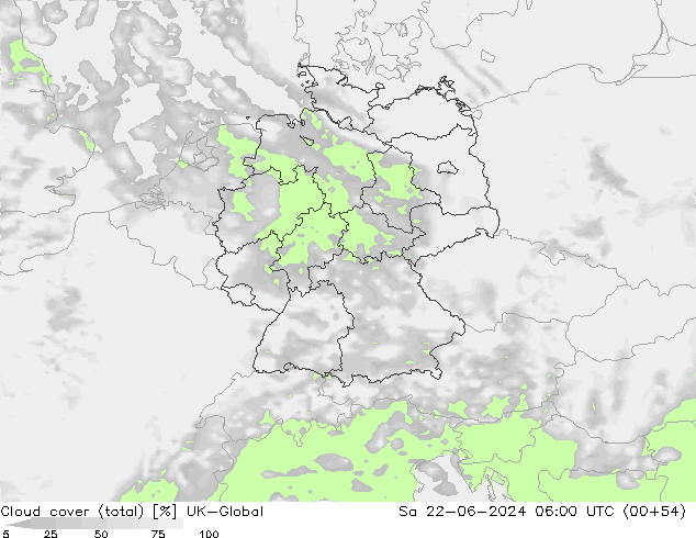 Bulutlar (toplam) UK-Global Cts 22.06.2024 06 UTC