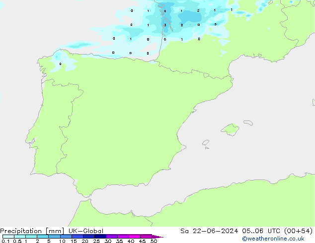 Niederschlag UK-Global Sa 22.06.2024 06 UTC