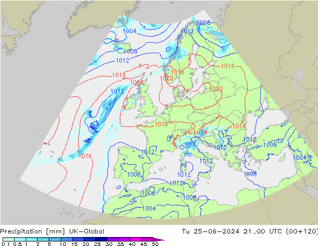 Précipitation UK-Global mar 25.06.2024 00 UTC