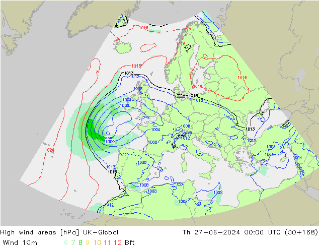 High wind areas UK-Global jeu 27.06.2024 00 UTC