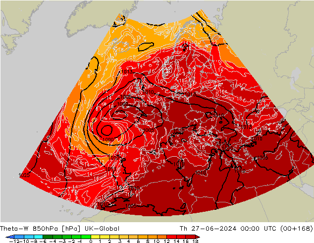 Theta-W 850hPa UK-Global jeu 27.06.2024 00 UTC